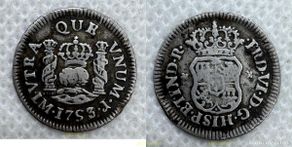 Monete da Spagna: 5422 ESPAÑA 1753 FERNANDO VI, 1/2 Real,lima 1753